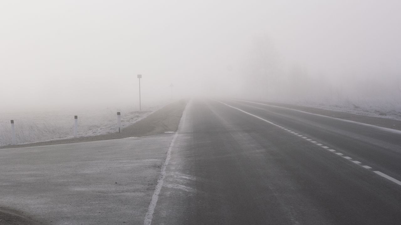 Uzakta sisin içinde kaybolan yol